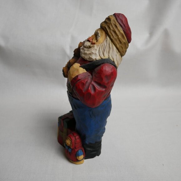 Handcrafted Santa Claus Figurine With Teddy Bear & Gifts by Craig Kirkwood Rare - Picture 2 of 9
